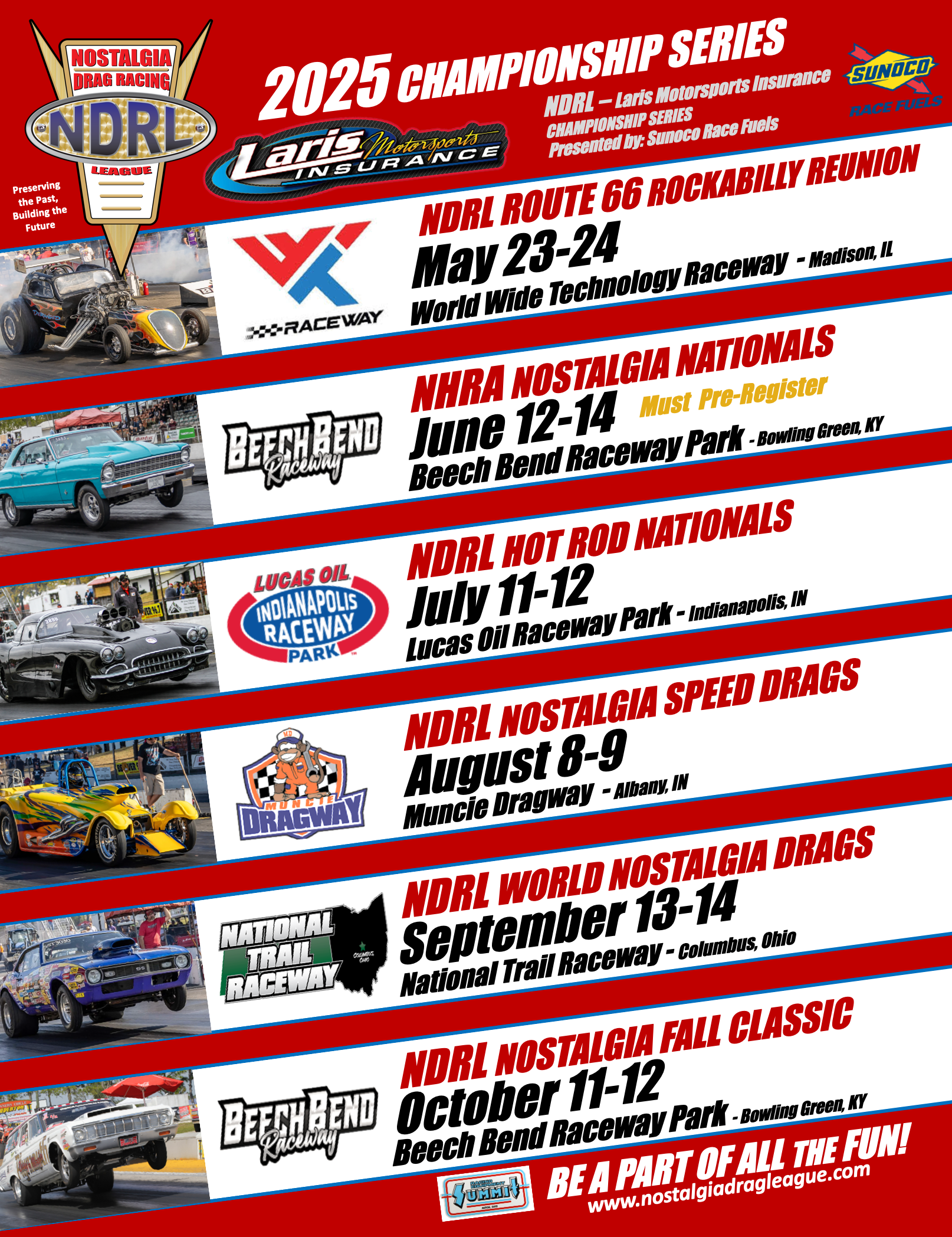 NDRL 2025 Race Schedule